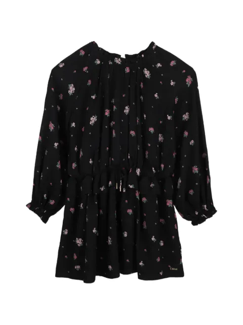 Chloé Kids floral-print ruffled dress