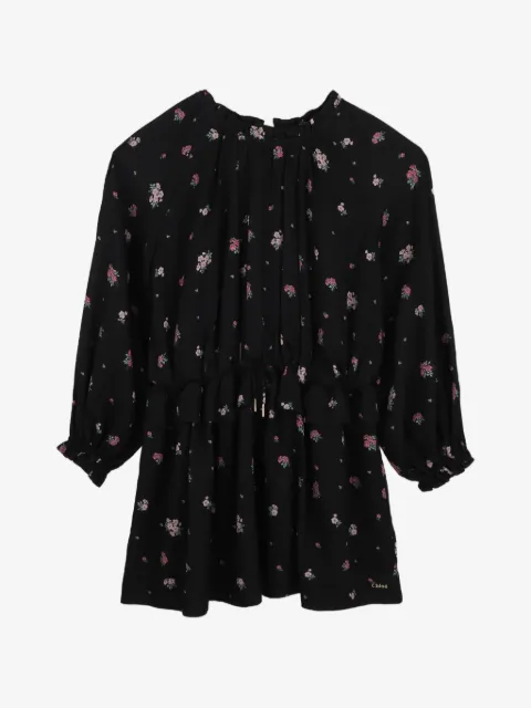 Chloé Kids vestido con volantes y estampado floral