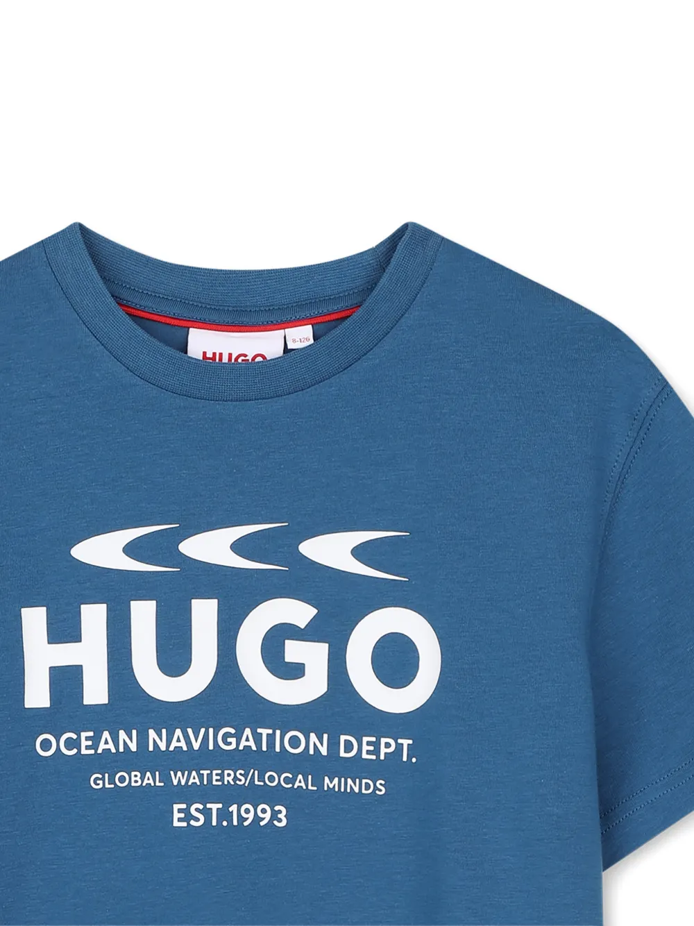 HUGO KIDS T-shirt met logoprint Blauw