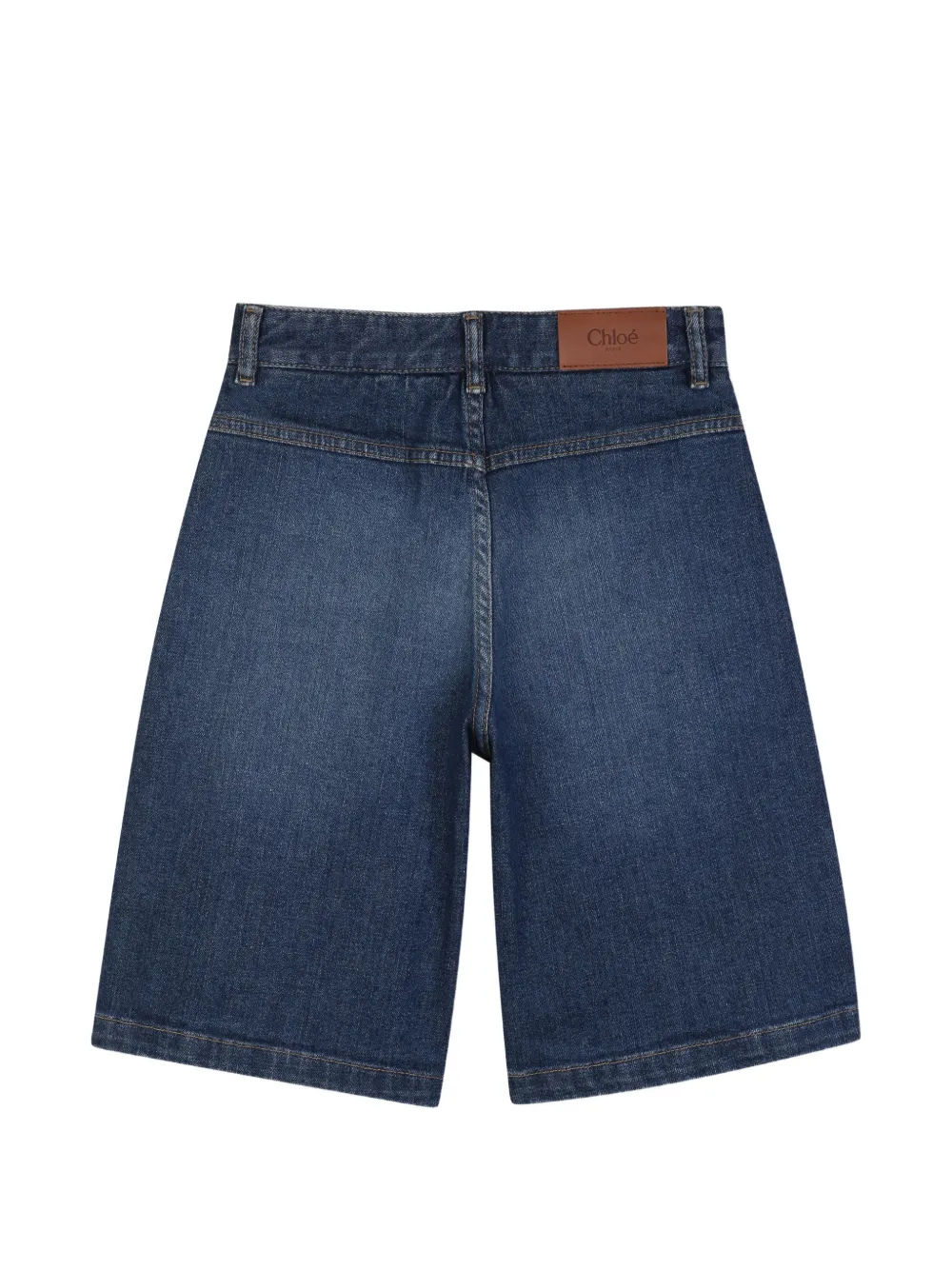 Chloé Kids Shorts met opgestikte zak en whisker-effect Blauw