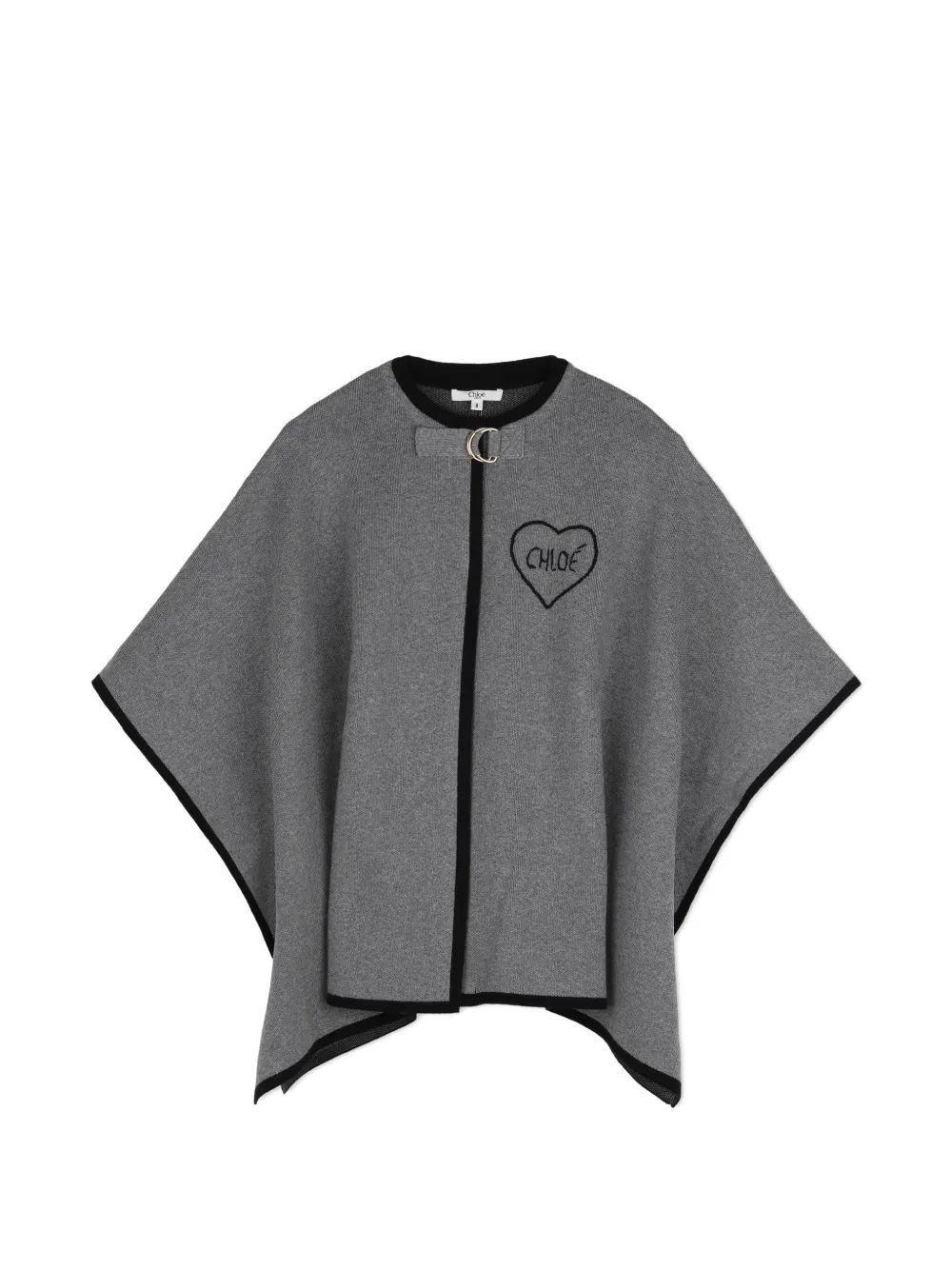 Chloé Kids Cape mit Herzstickerei - Grau