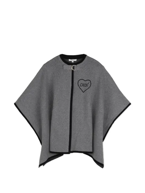 Chloé Kids capa con corazón bordado y hebilla