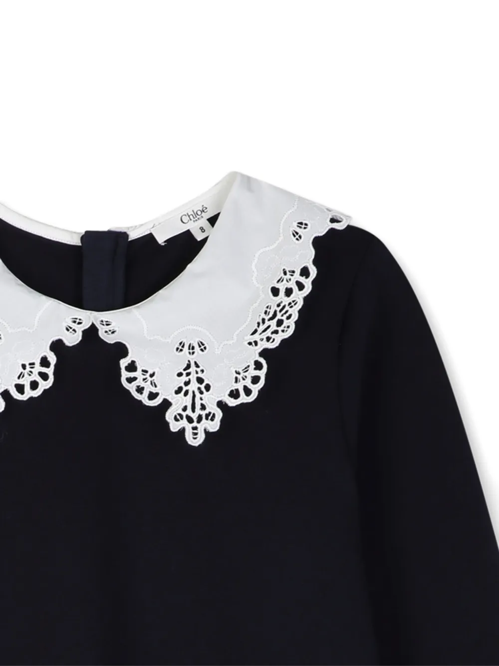 Chloé Kids Broderie anglaise jurk met ruches Blauw