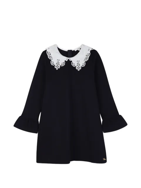 Chloé Kids broderie-anglaise collar ruffled-cuff dress