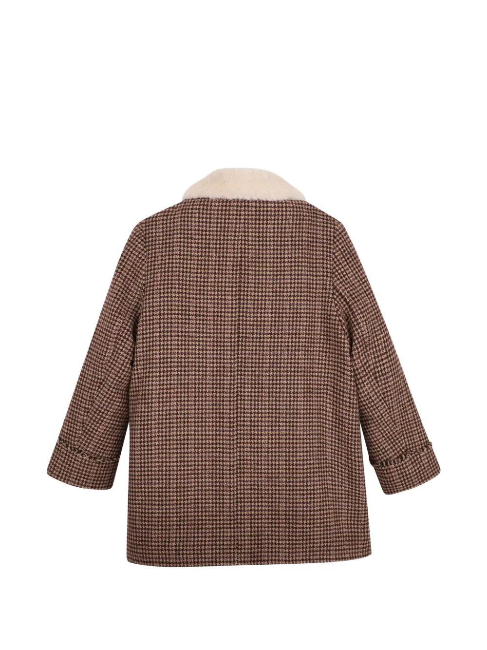 Chloé Kids Jas met pied-de-poule print en franje Bruin