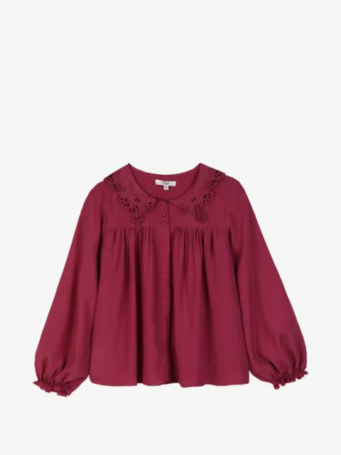 Chloé Kids broderie-anglaise gathered blouse