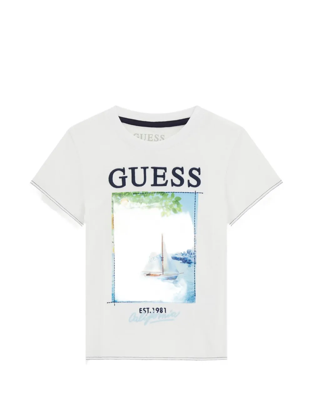 guess kids logo-print T-shirt - Bianco