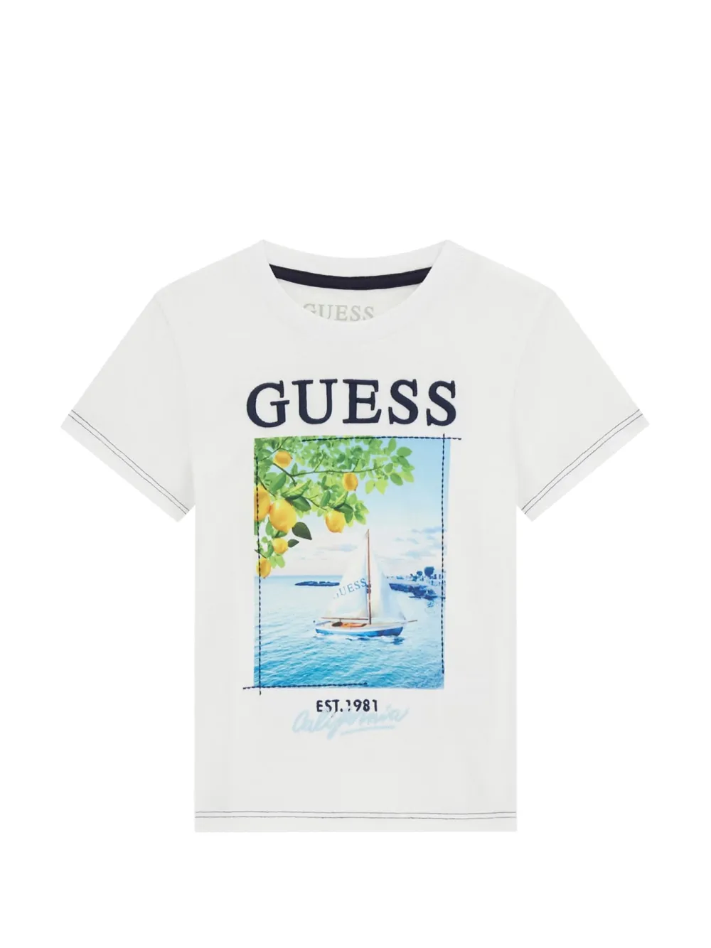 guess kids logo-print T-shirt - Bianco