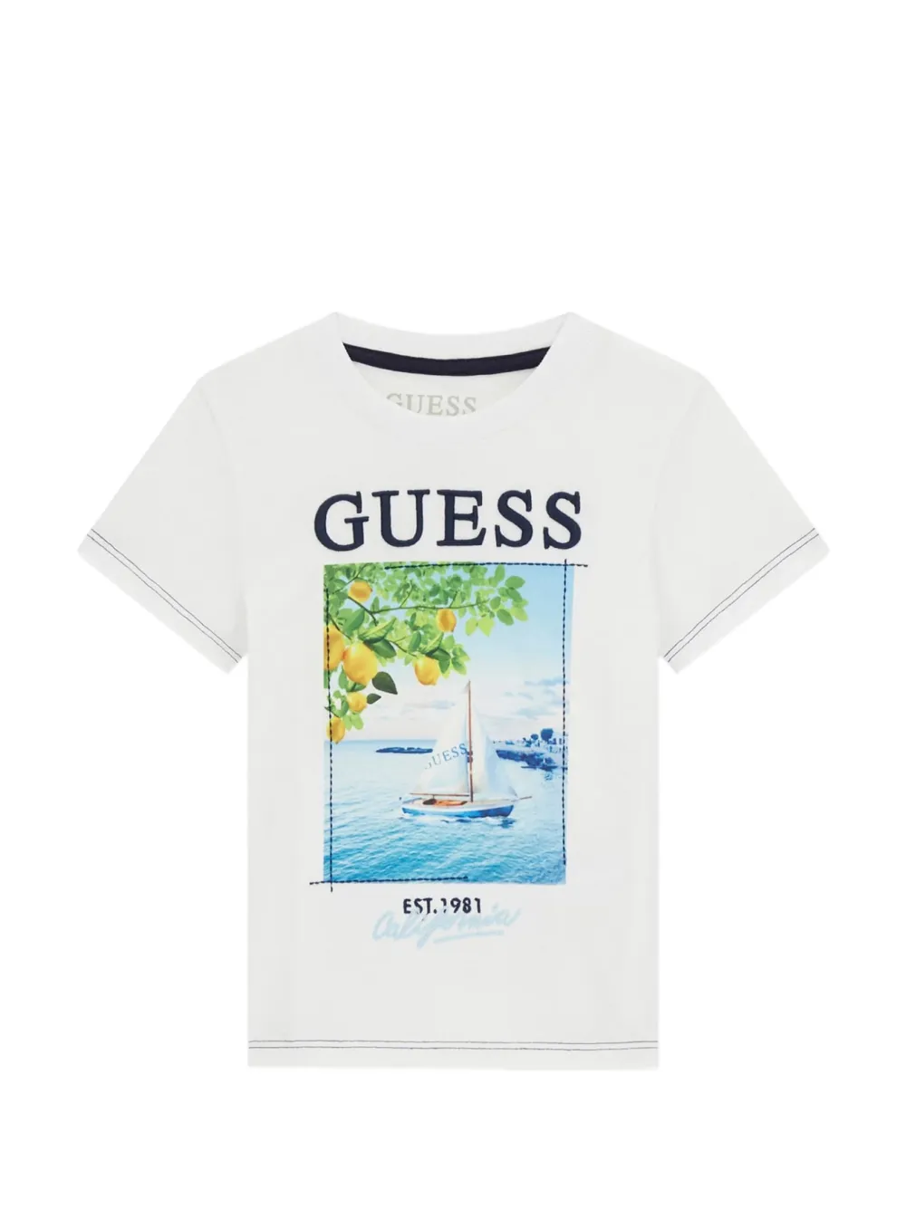 guess kids logo-print T-shirt - Bianco