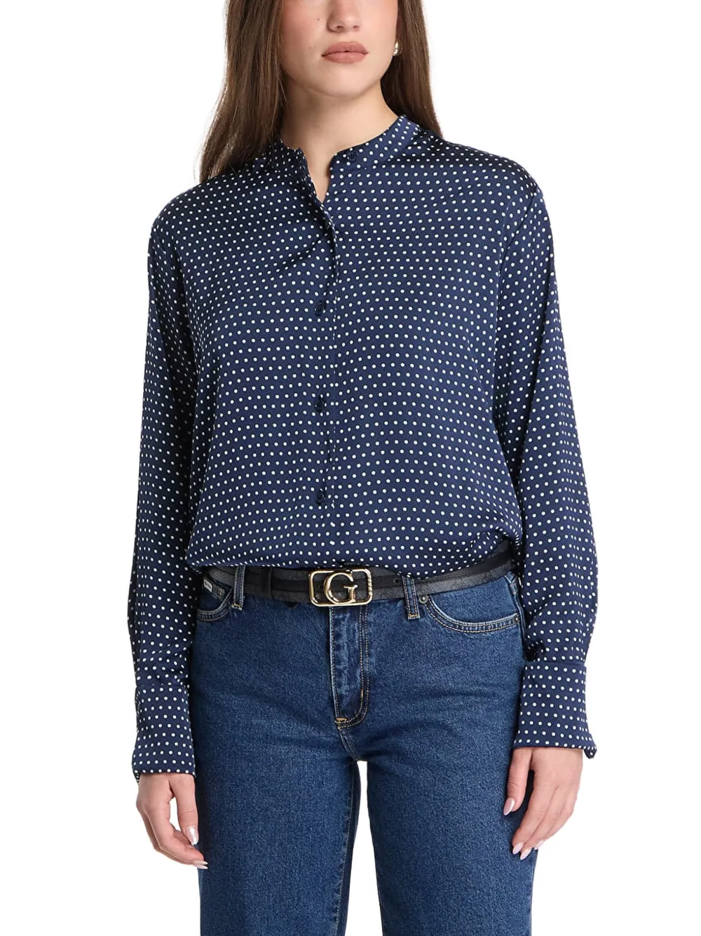 Michael Kors polka-dot long-sleeve shirt - Blau