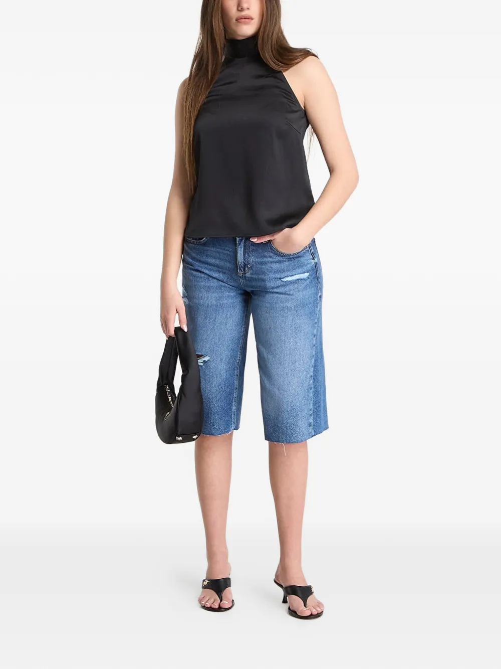 GUESS USA Gerafelde shorts Blauw