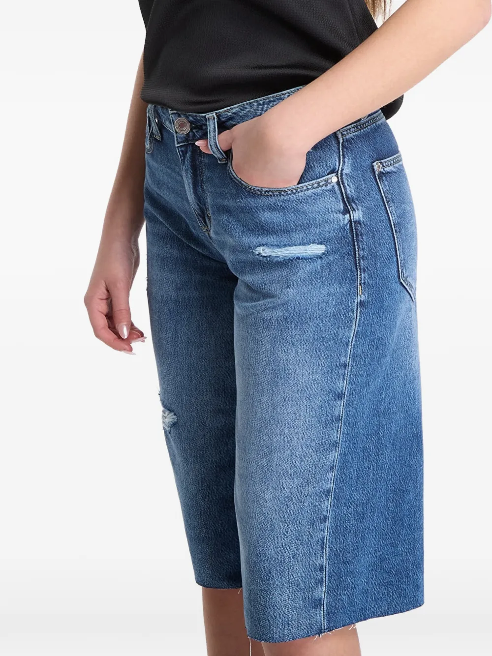 GUESS USA Gerafelde shorts Blauw