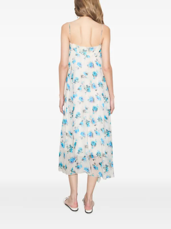 tory burch silk printed dress Tory Burch Women's Silk Cotton Voile Shirtdress in The Pool Blue, size XL
