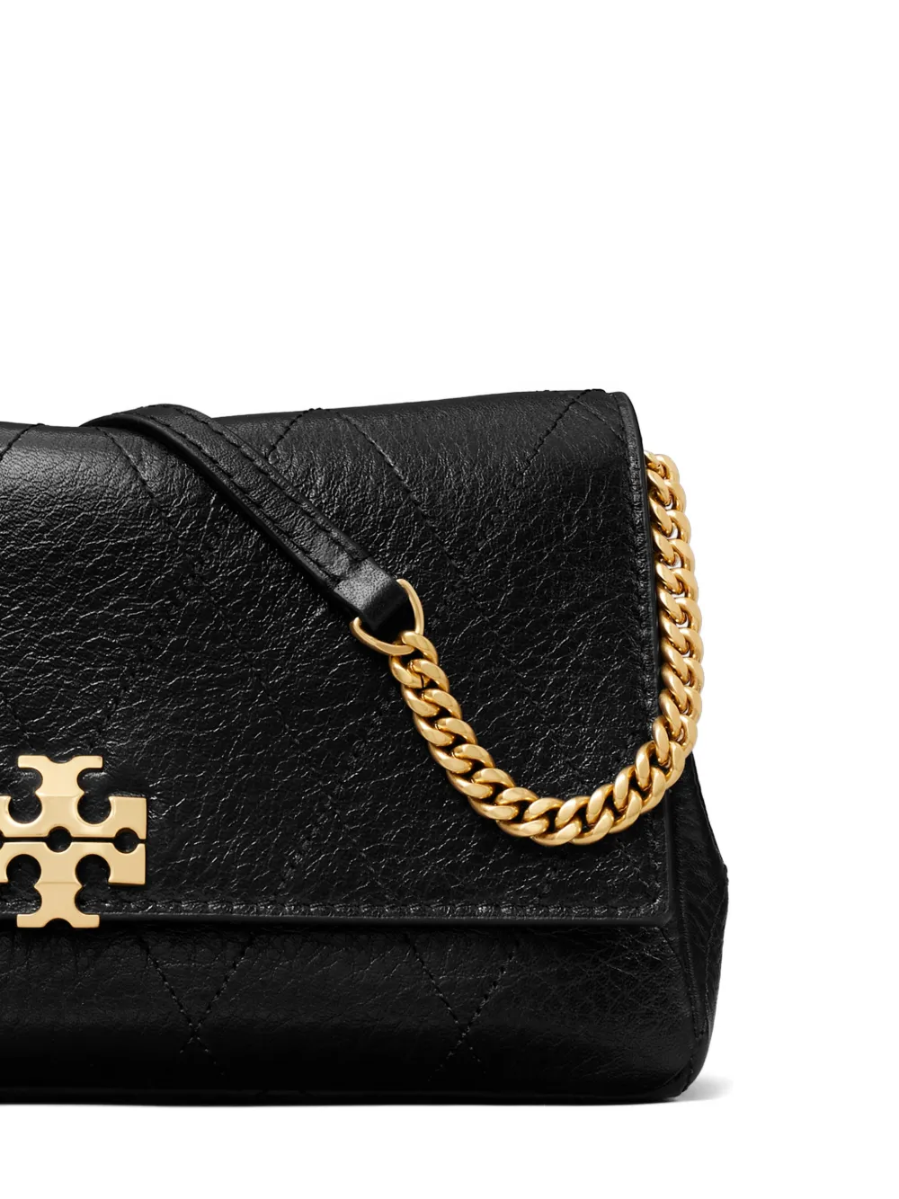 Tory Burch Charlie gewatteerde crossbodytas met ketting Zwart