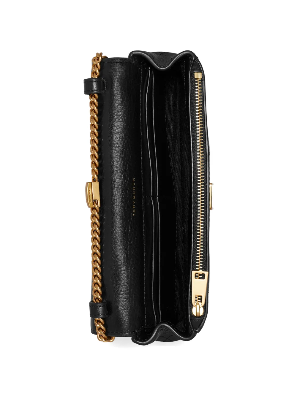 Tory Burch Charlie gewatteerde crossbodytas met ketting Zwart