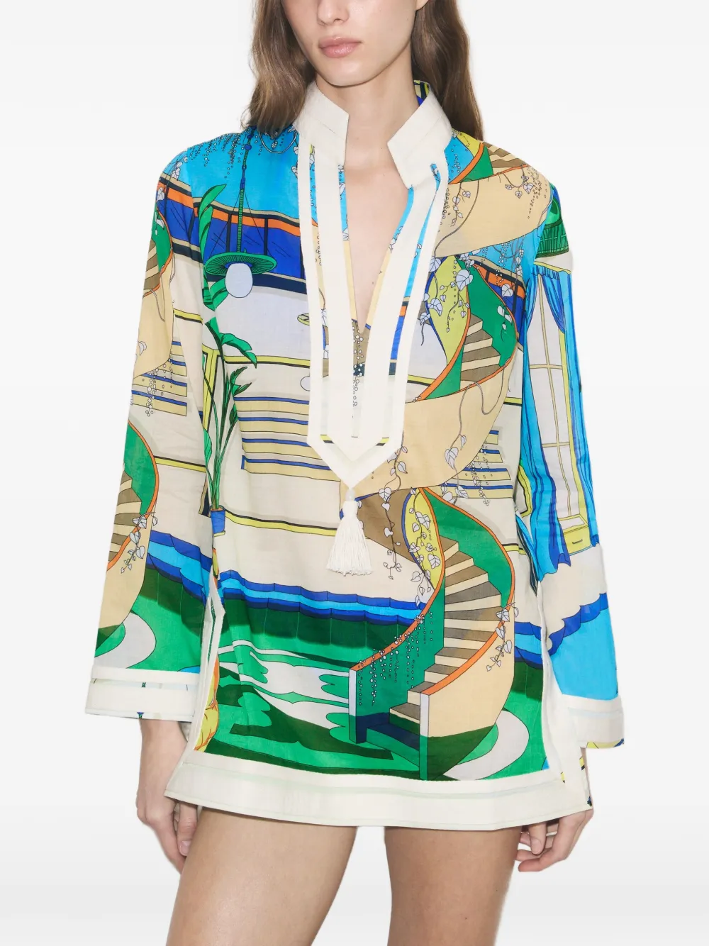  Tory Burch Túnica Tory Estampada - Neutro 