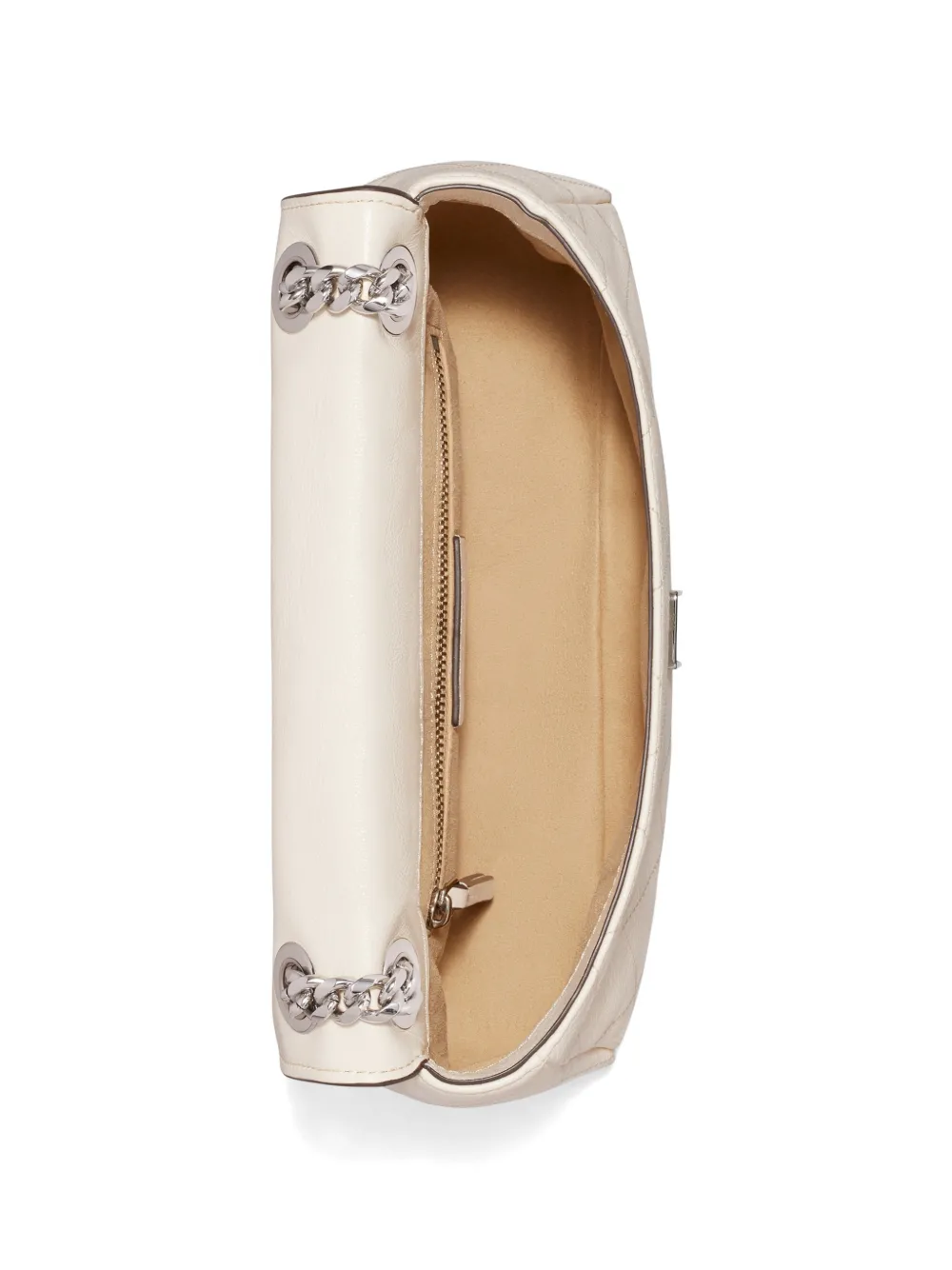 Tory Burch Kleine Charlie gewatteerde schoudertas Beige