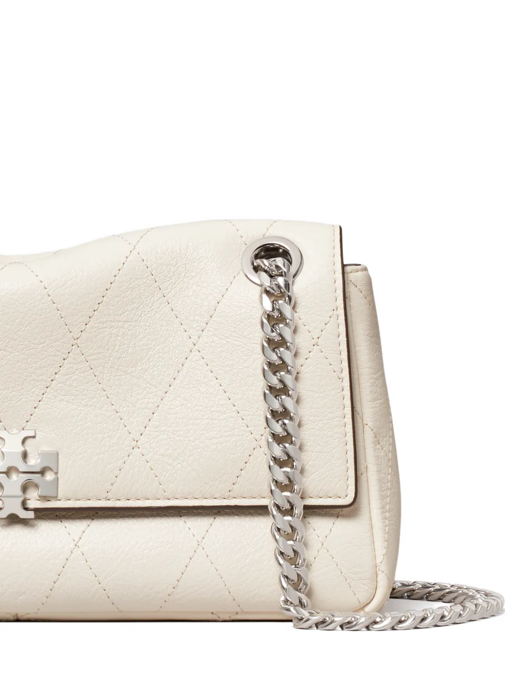 Tory Burch Kleine Charlie gewatteerde schoudertas Beige