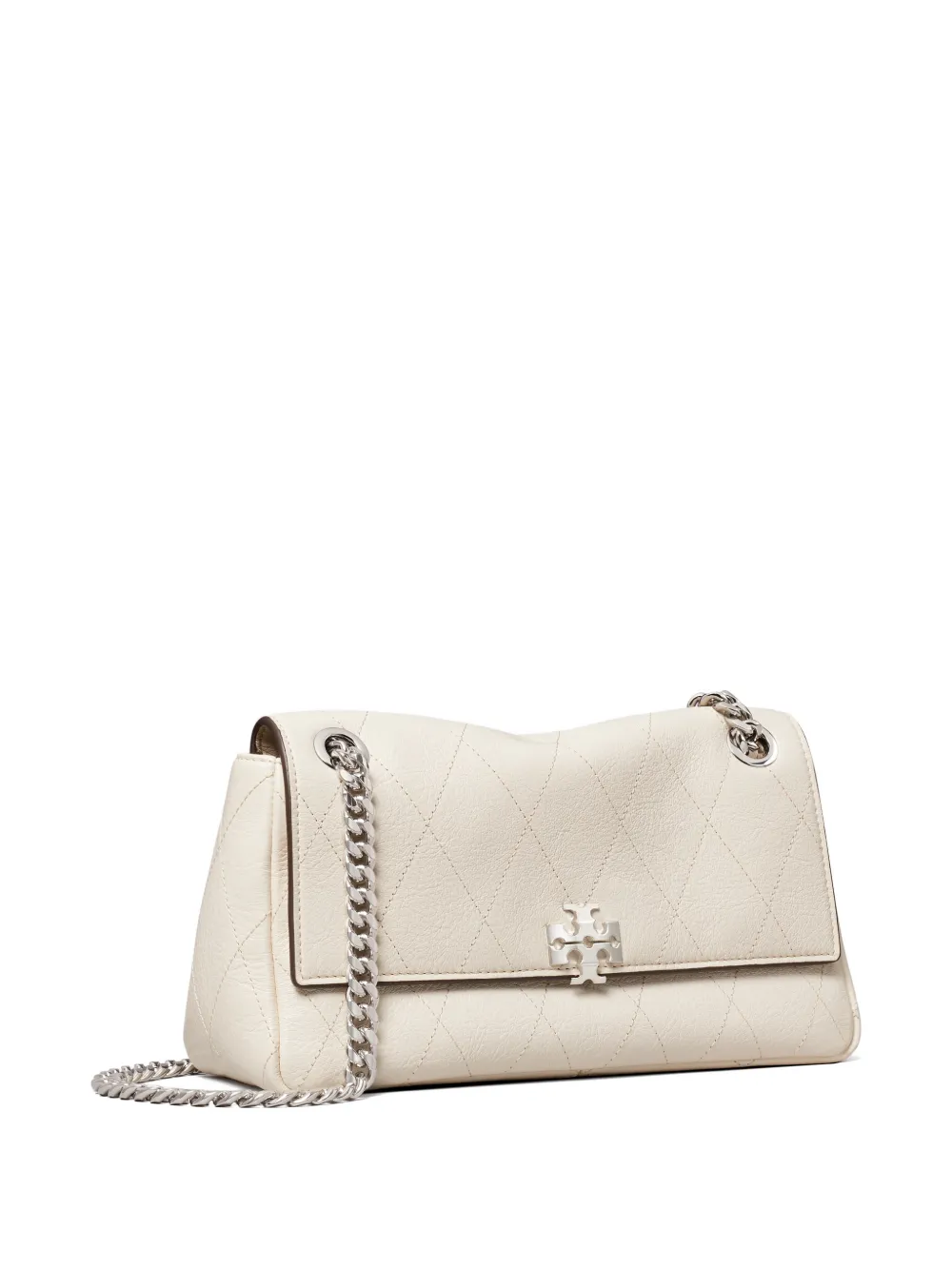 Tory Burch Kleine Charlie gewatteerde schoudertas Beige