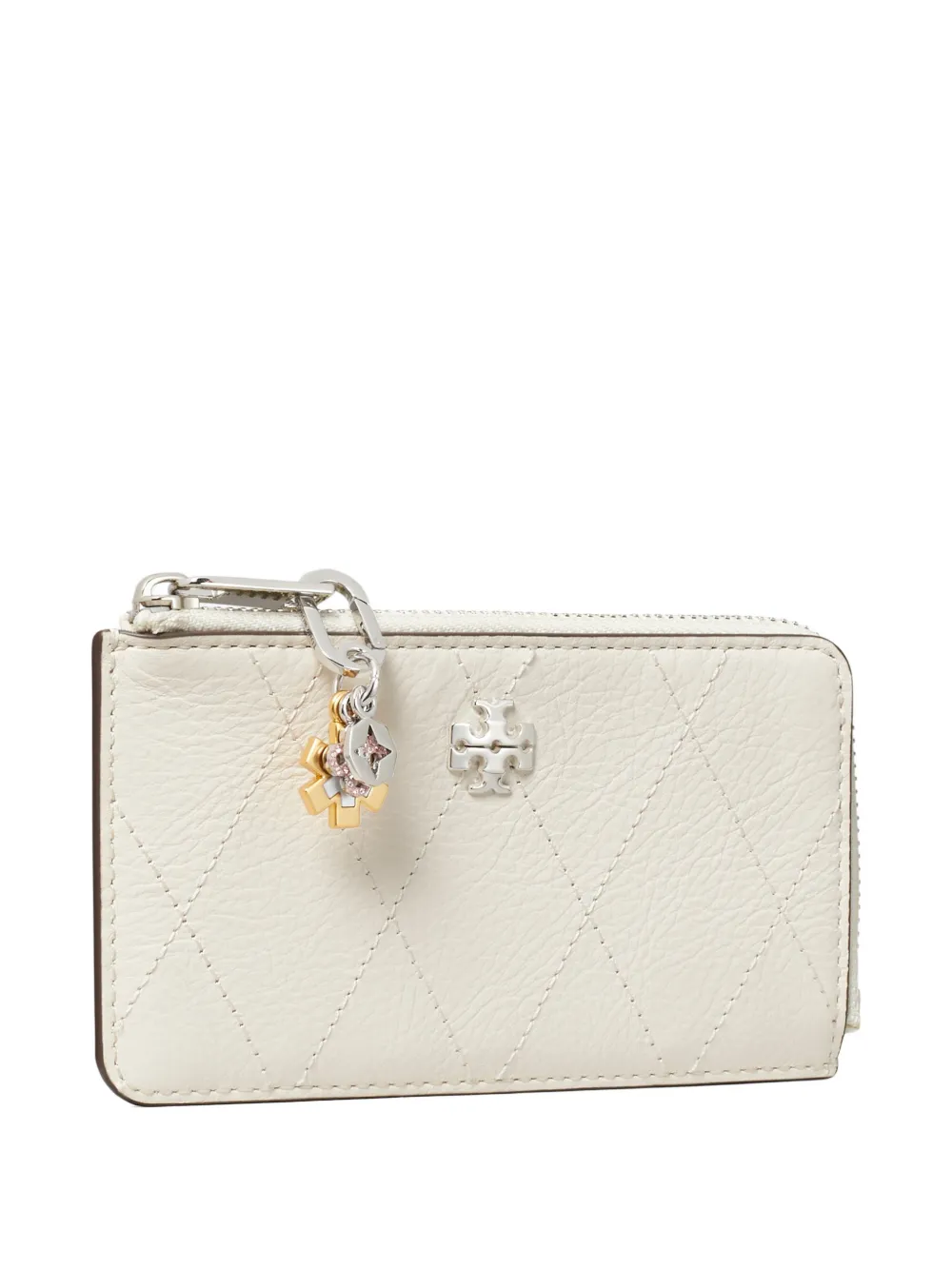  Tory Burch Tarjetero Charlie Acolchado - Blanco 