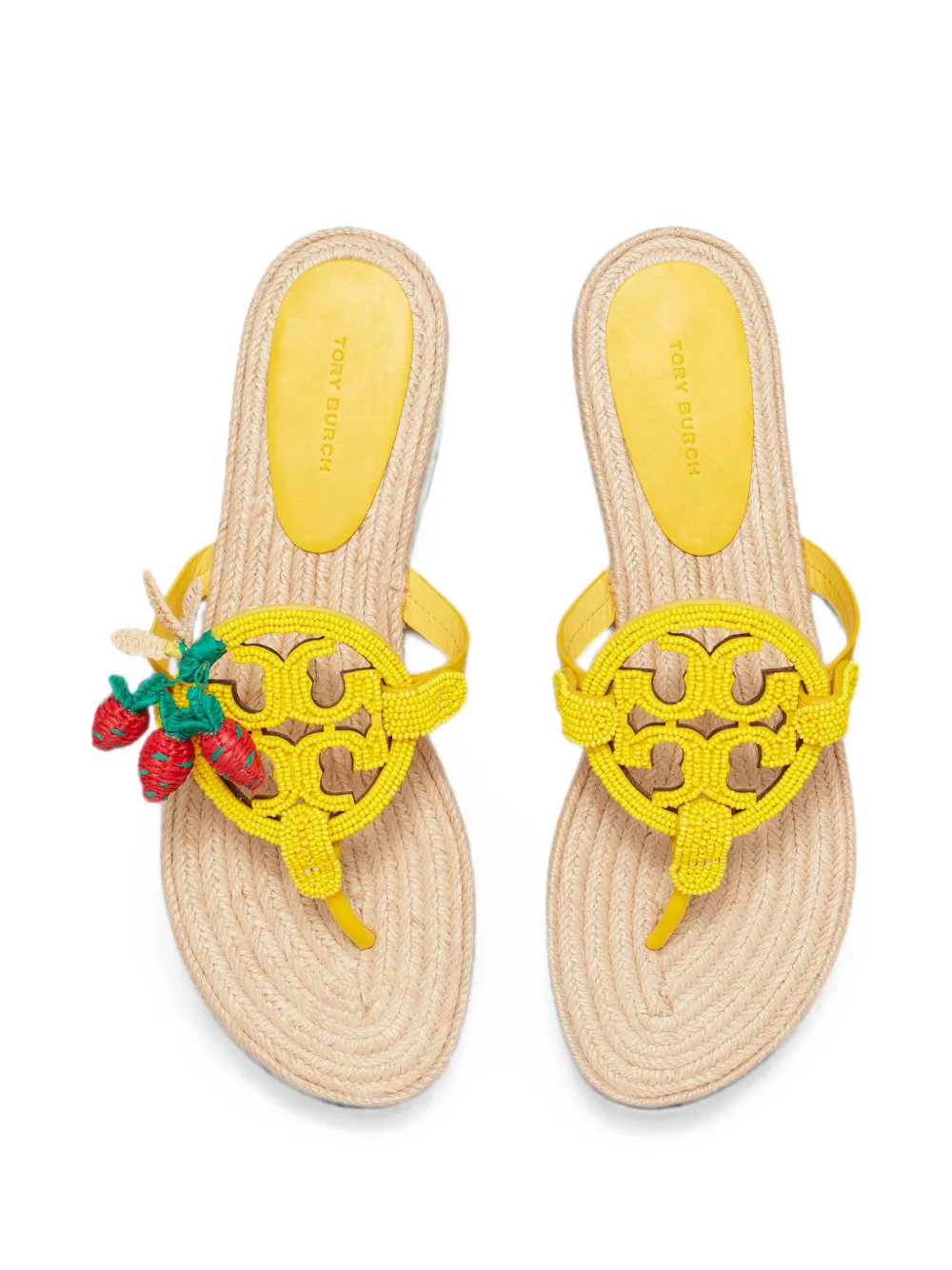 Tory Burch Miller espadrilles met kralen Geel