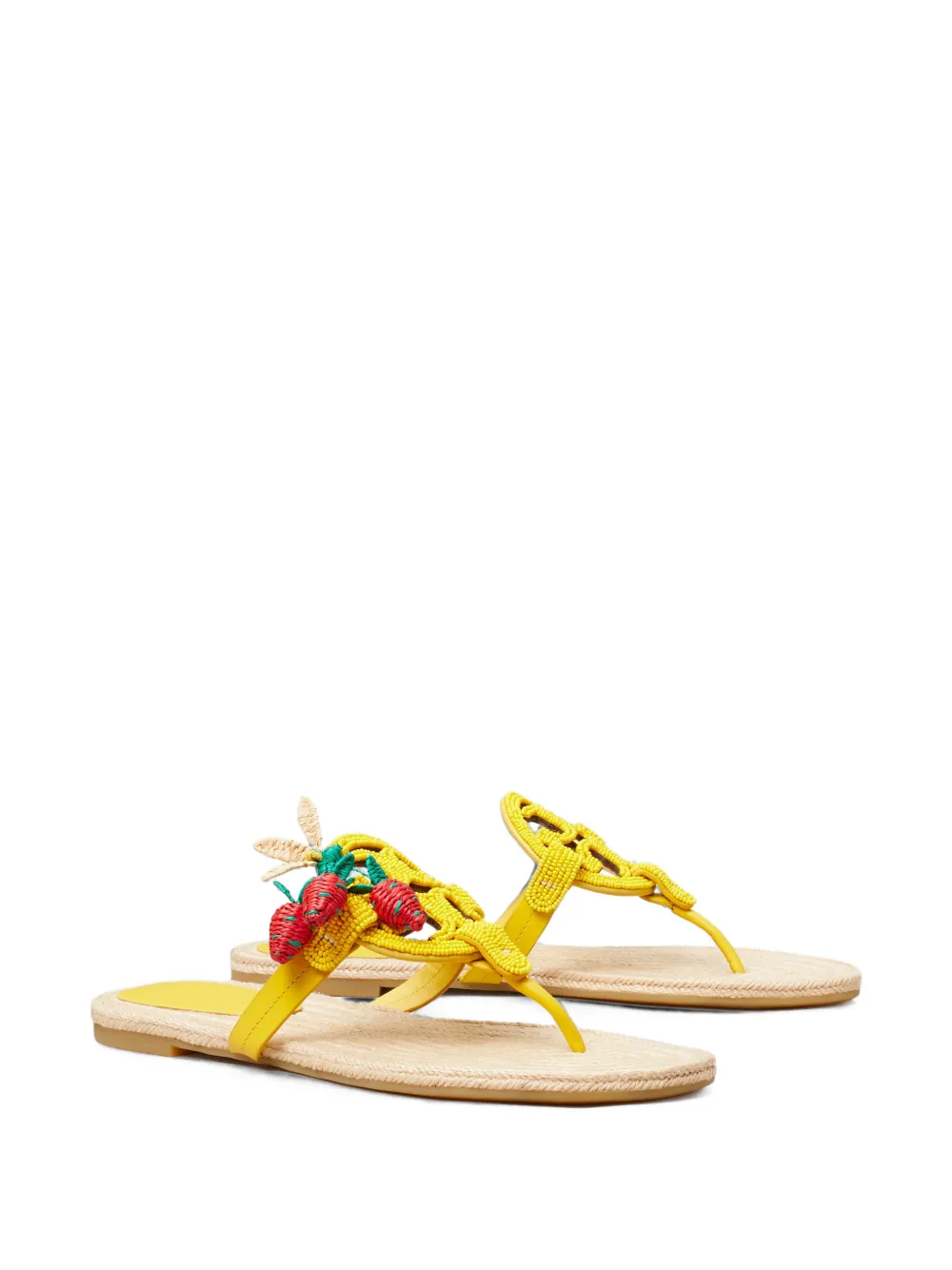 Tory Burch Miller espadrilles met kralen Geel