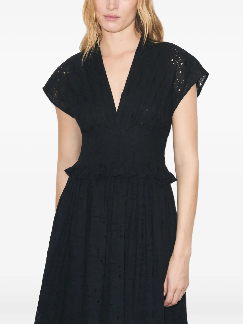 Tory Burch Katoenen jurk met ringlets Zwart