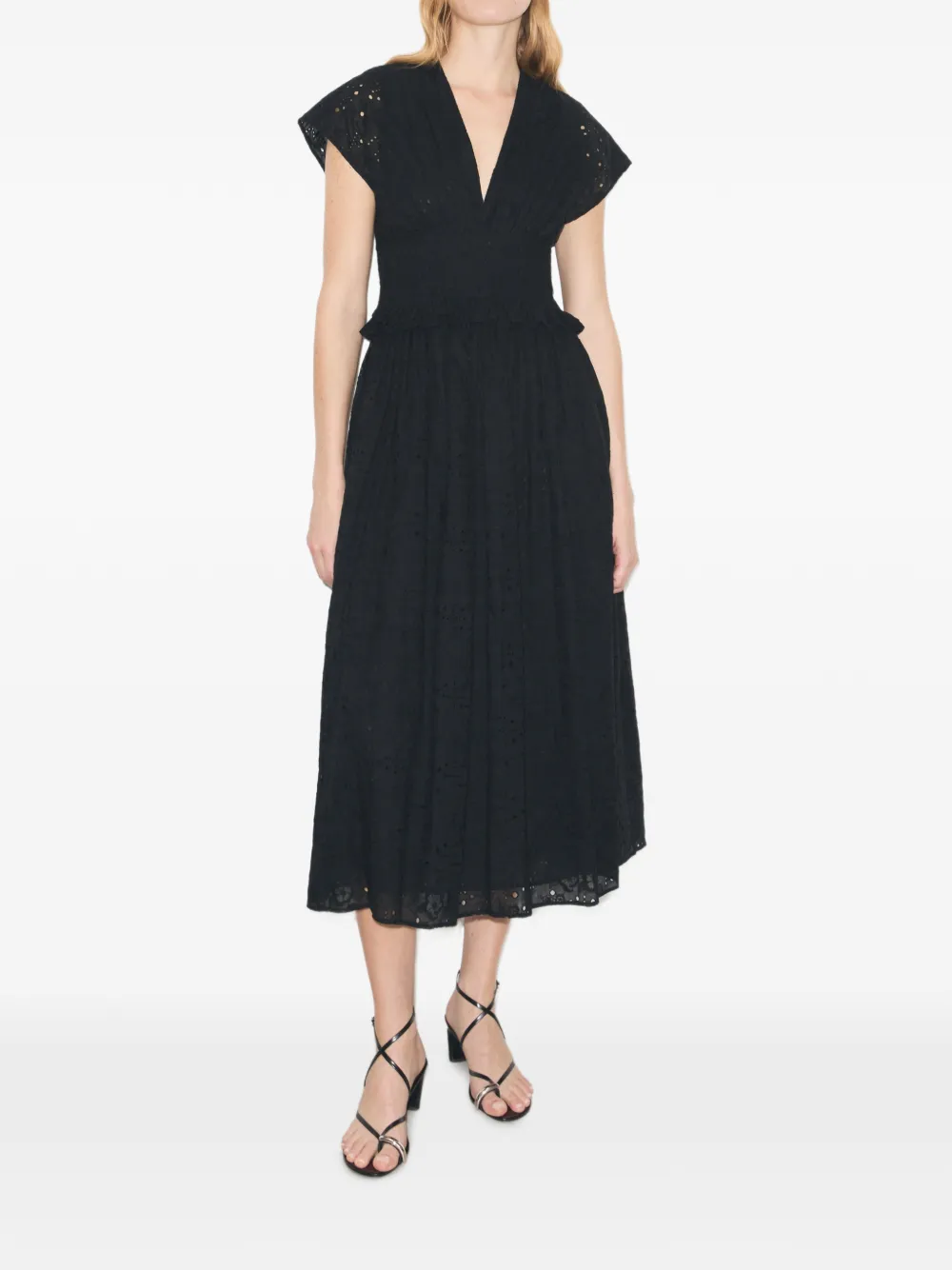Tory Burch Katoenen jurk met ringlets Zwart