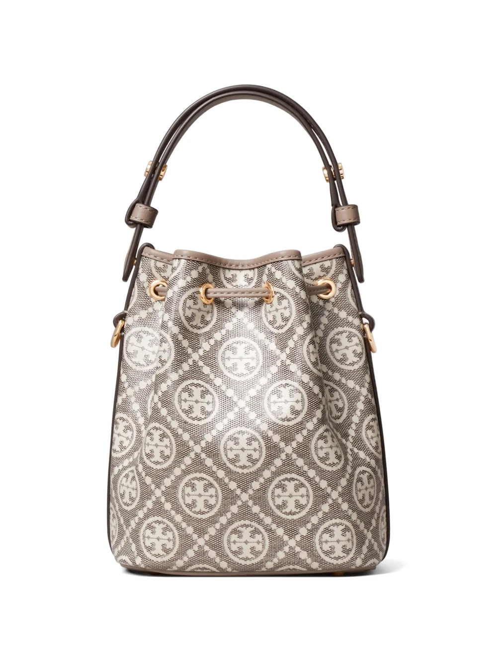 Tory Burch Mini bucket-tas met gecoat jacquard en T-monogram Grijs