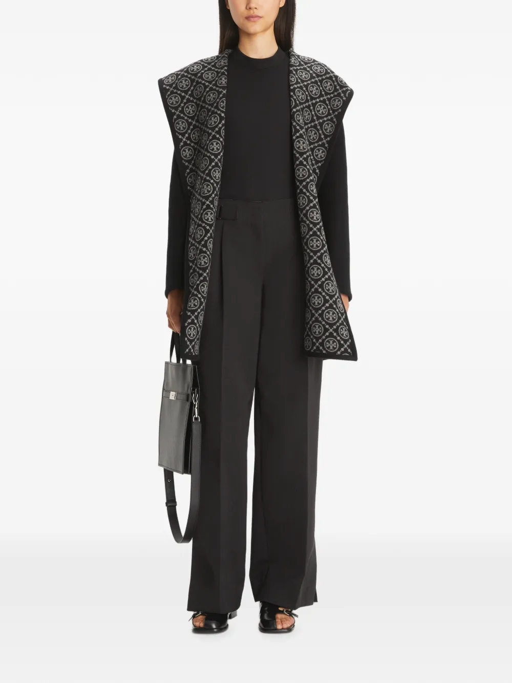 Tory Burch Wollen jas met capuchon Zwart