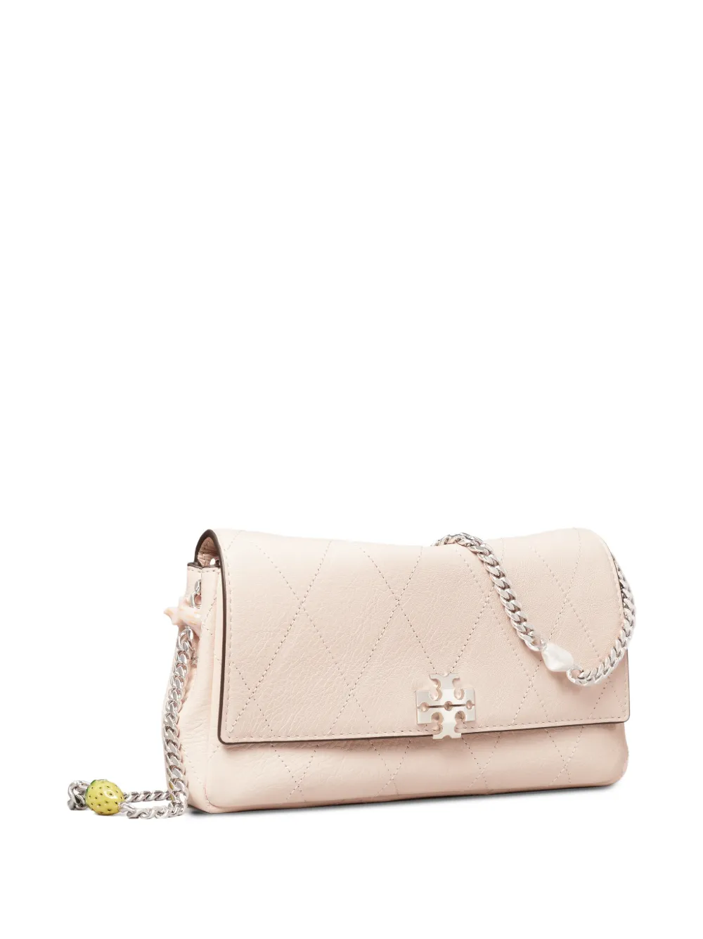 Tory Burch Charlie gewatteerde crossbodytas met ketting Beige
