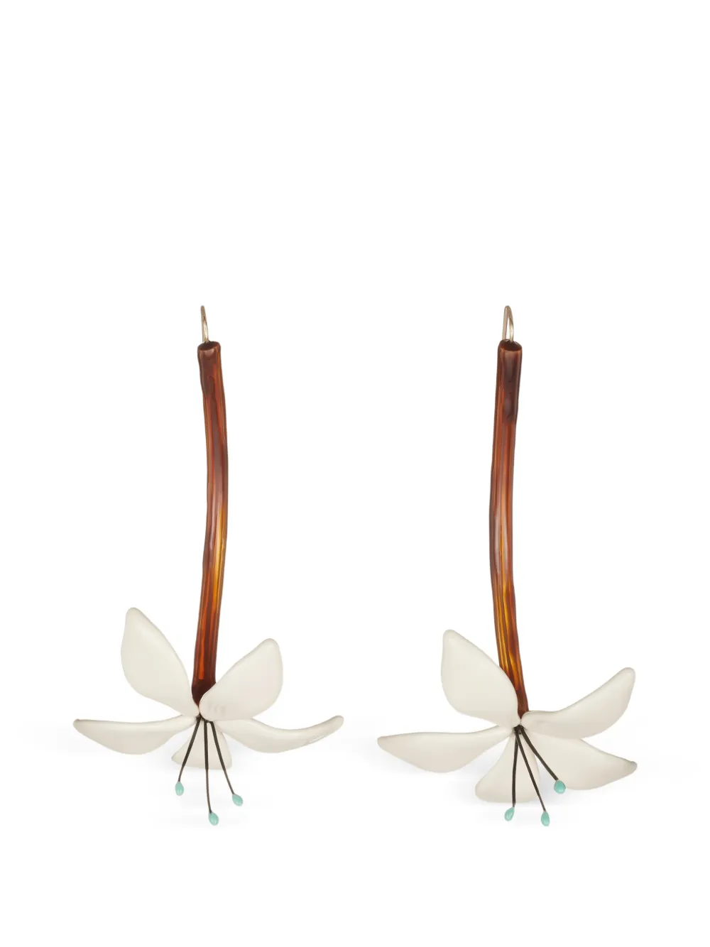 Tory Burch Curiosity flower earrings - Marrone