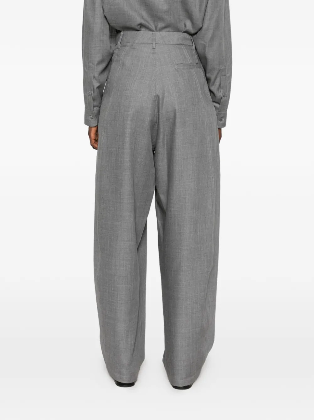 DARKPARK Phebe plooipantalon met wijde pijpen Grijs