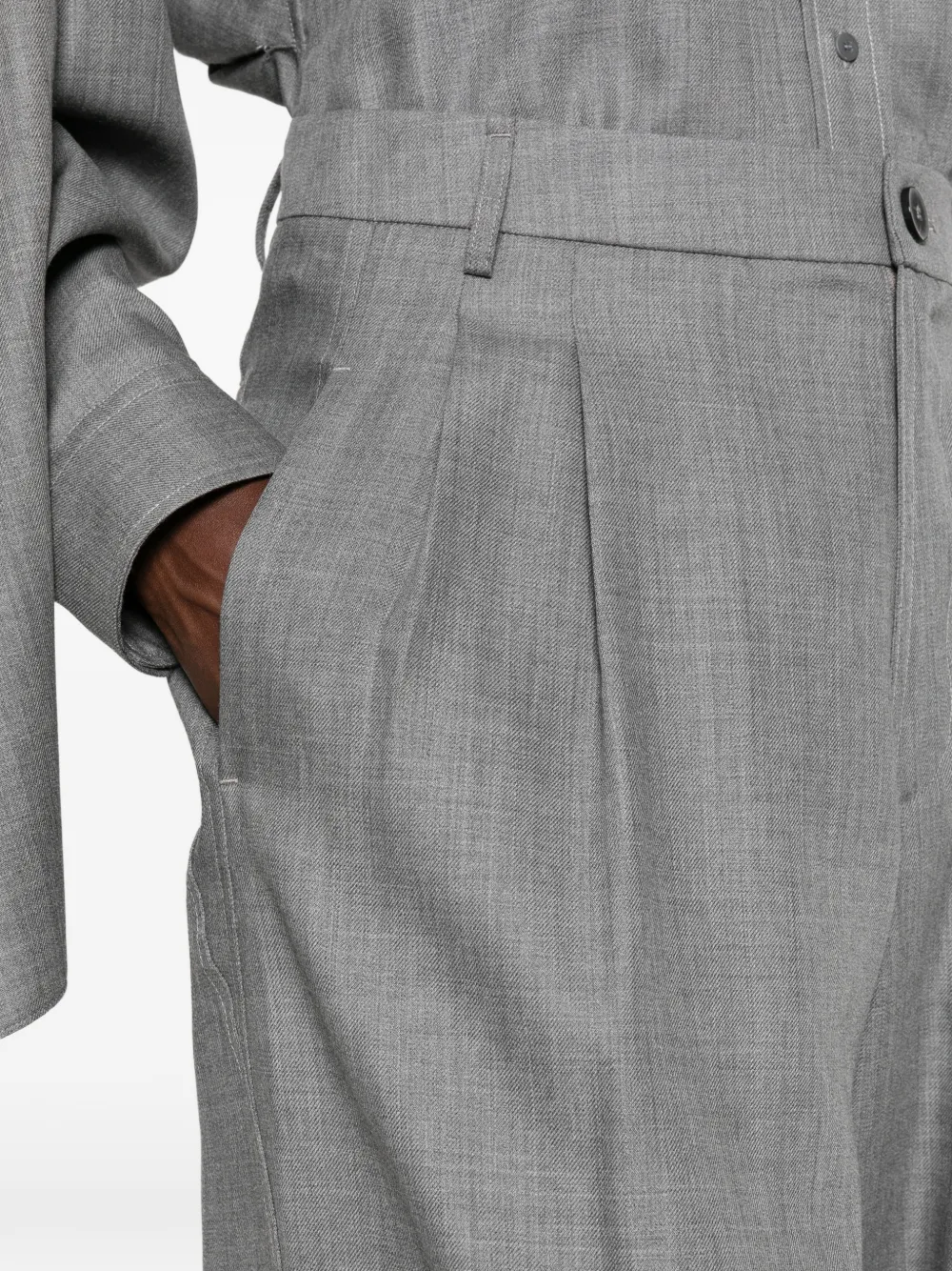 DARKPARK Phebe plooipantalon met wijde pijpen Grijs