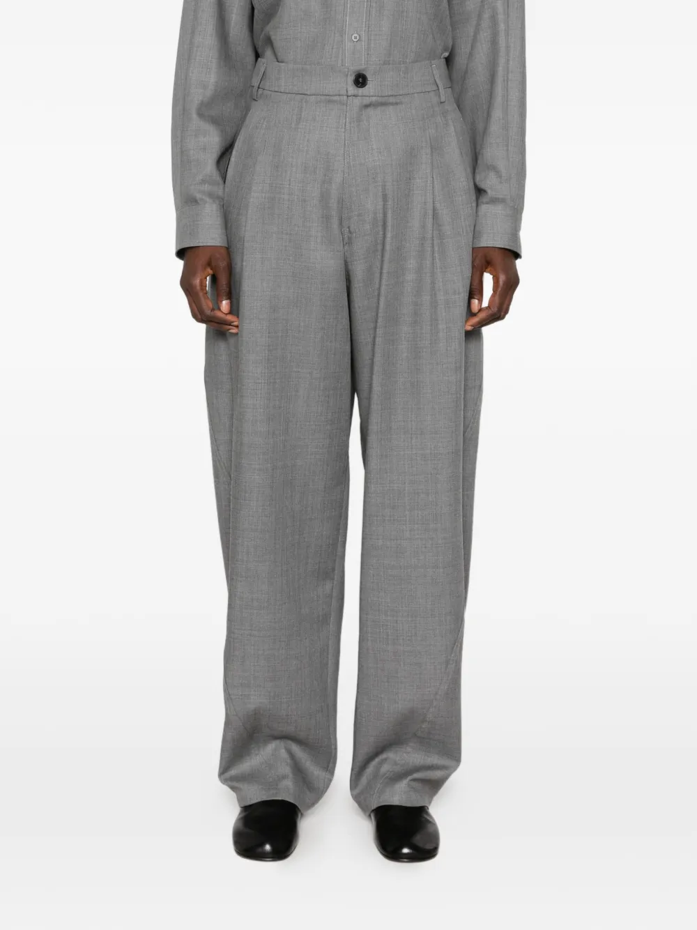 DARKPARK Phebe plooipantalon met wijde pijpen Grijs