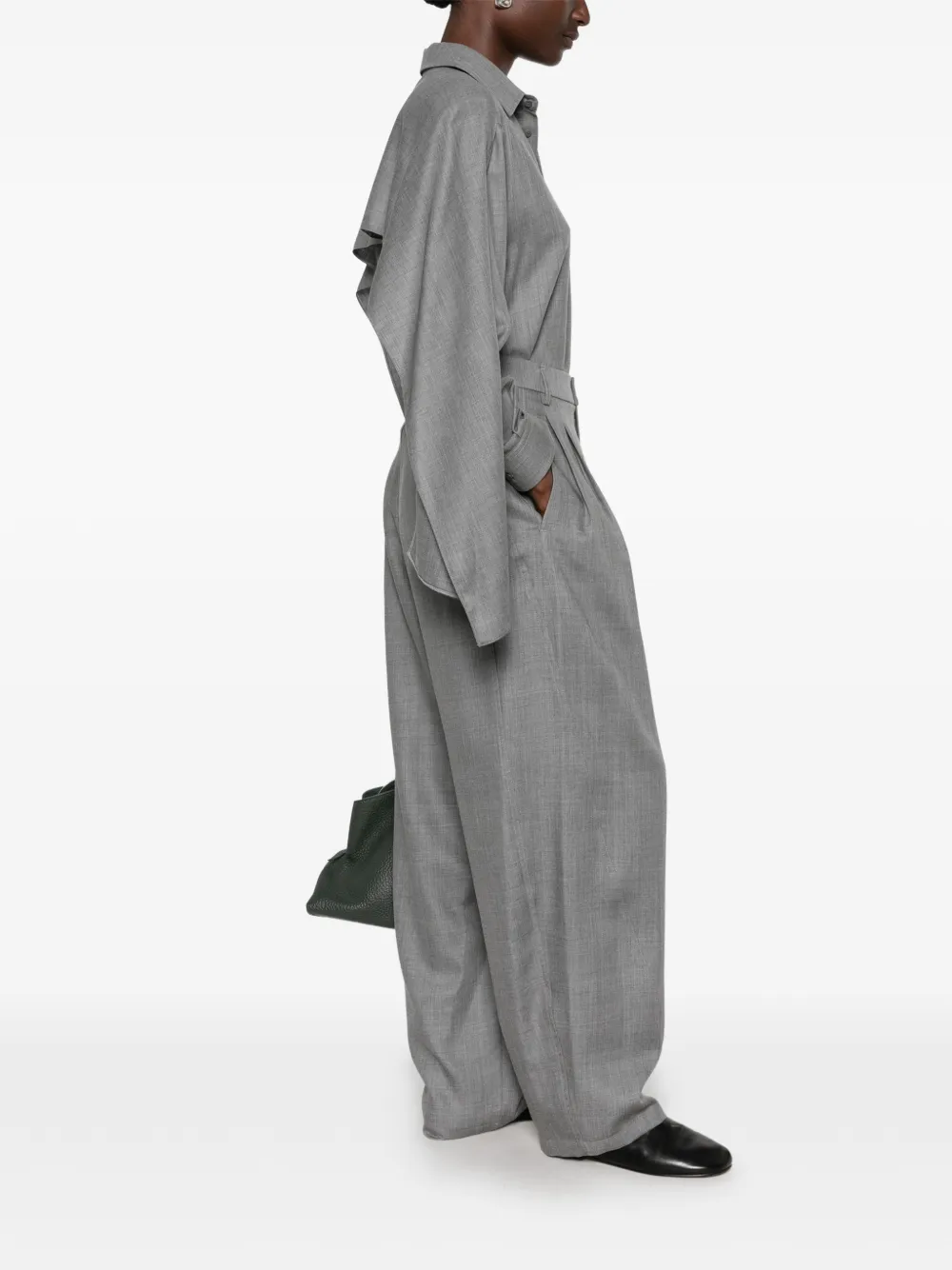 DARKPARK Phebe plooipantalon met wijde pijpen Grijs