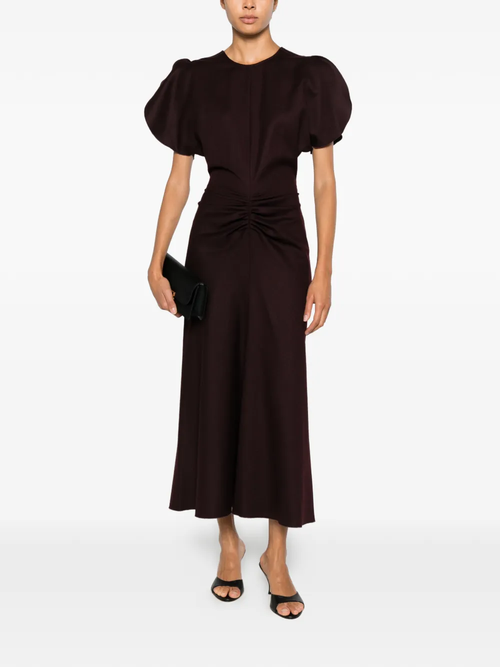 Victoria Beckham Bila midi-jurk met ruches Paars