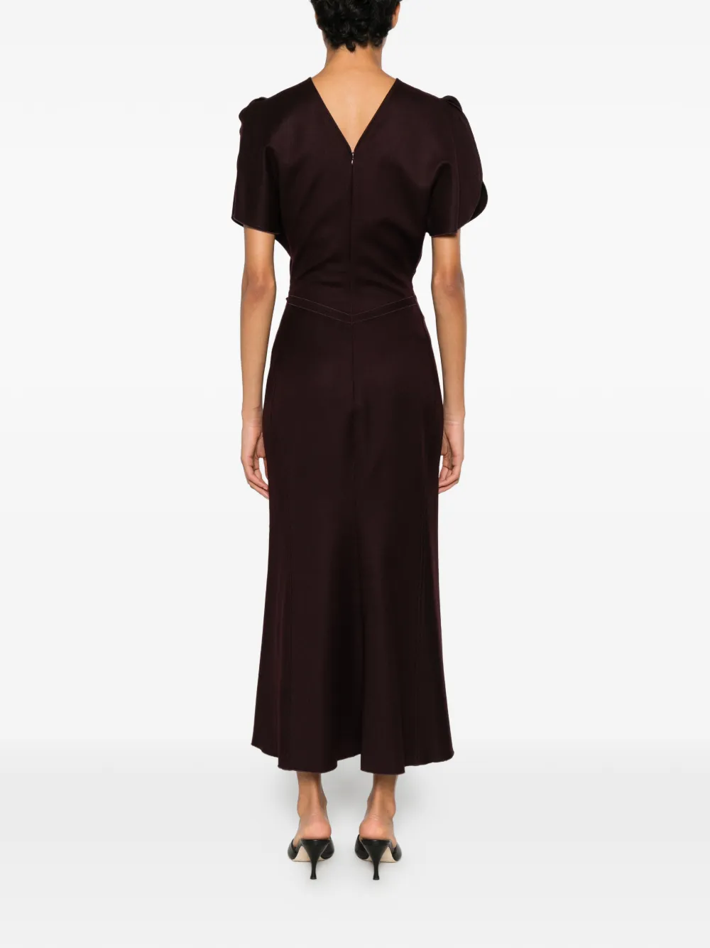 Victoria Beckham Bila midi-jurk met ruches Paars