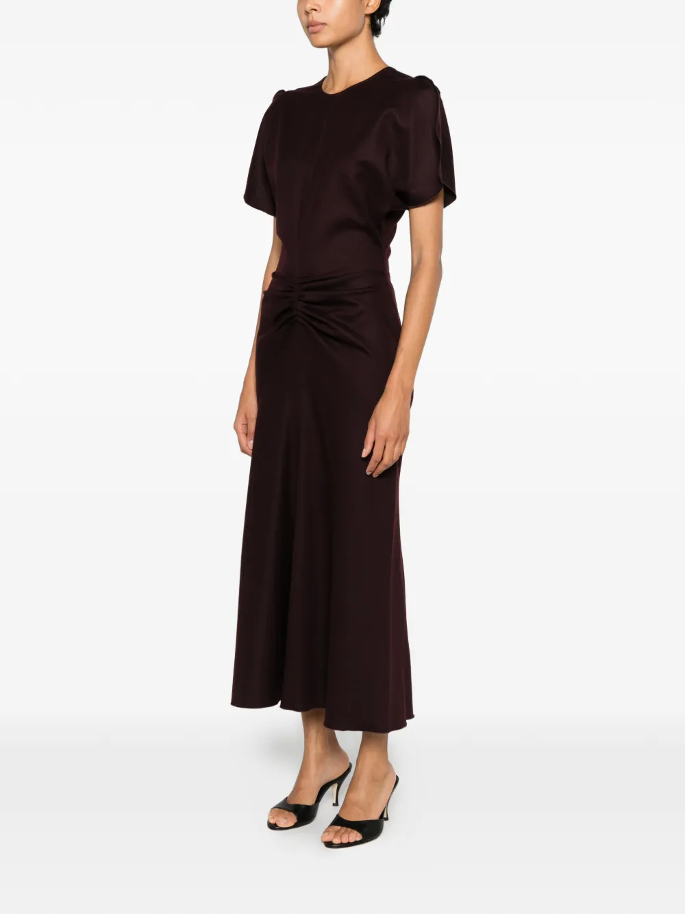 Victoria Beckham Bila midi-jurk met ruches Paars