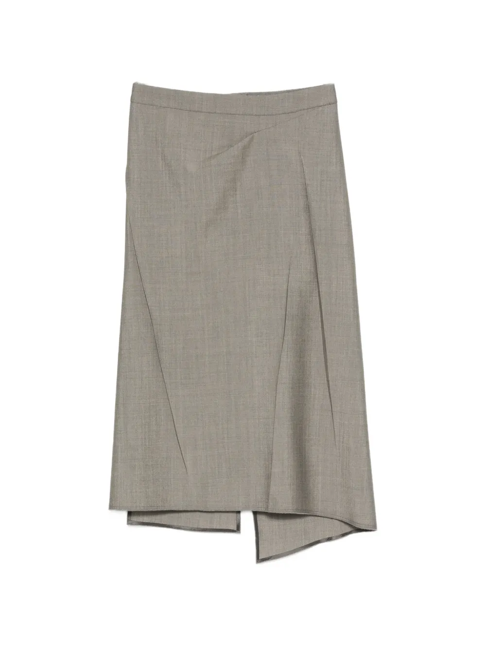 Victoria Beckham pressed tailored wool midi skirt - Grigio