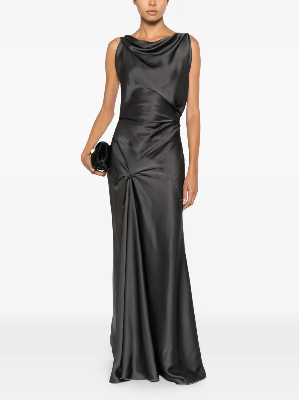 Victoria Beckham Posy maxi-jurk met lage hals Grijs