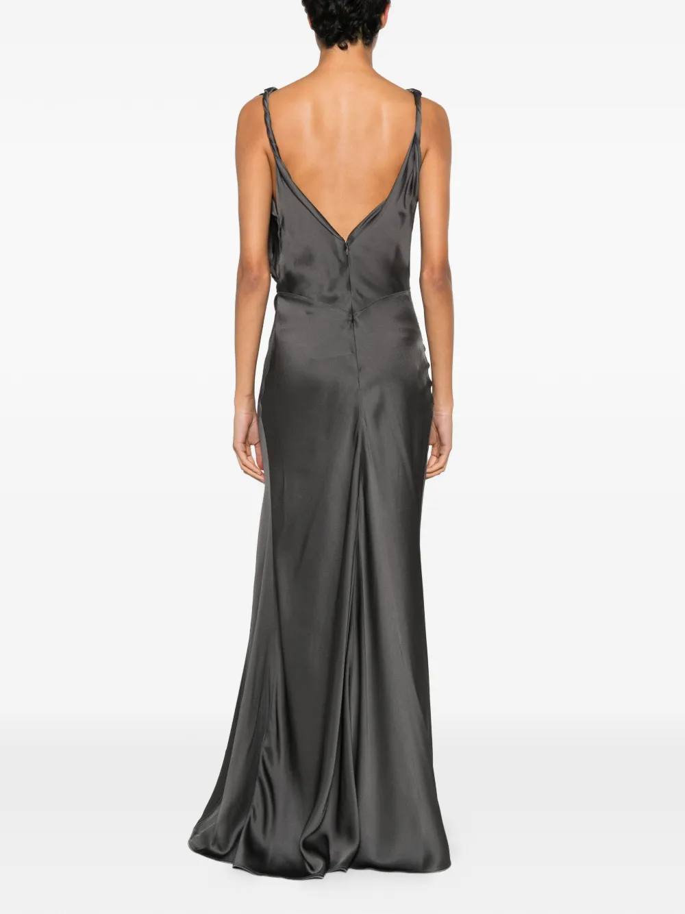 Victoria Beckham Posy maxi-jurk met lage hals Grijs