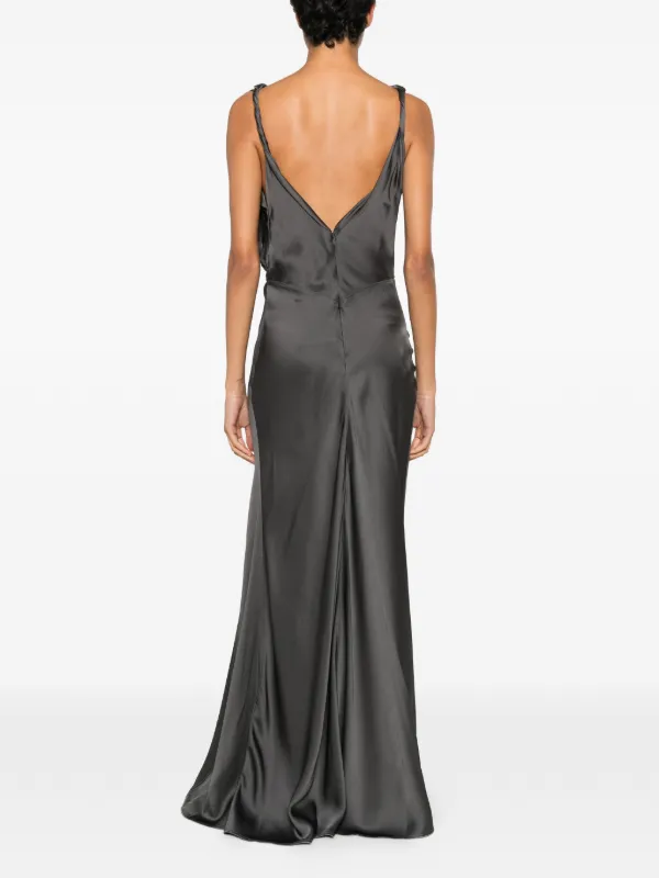 victoria beckham dress grey Posy cowl-neck Maxi | Aqua Green Maxi Dress