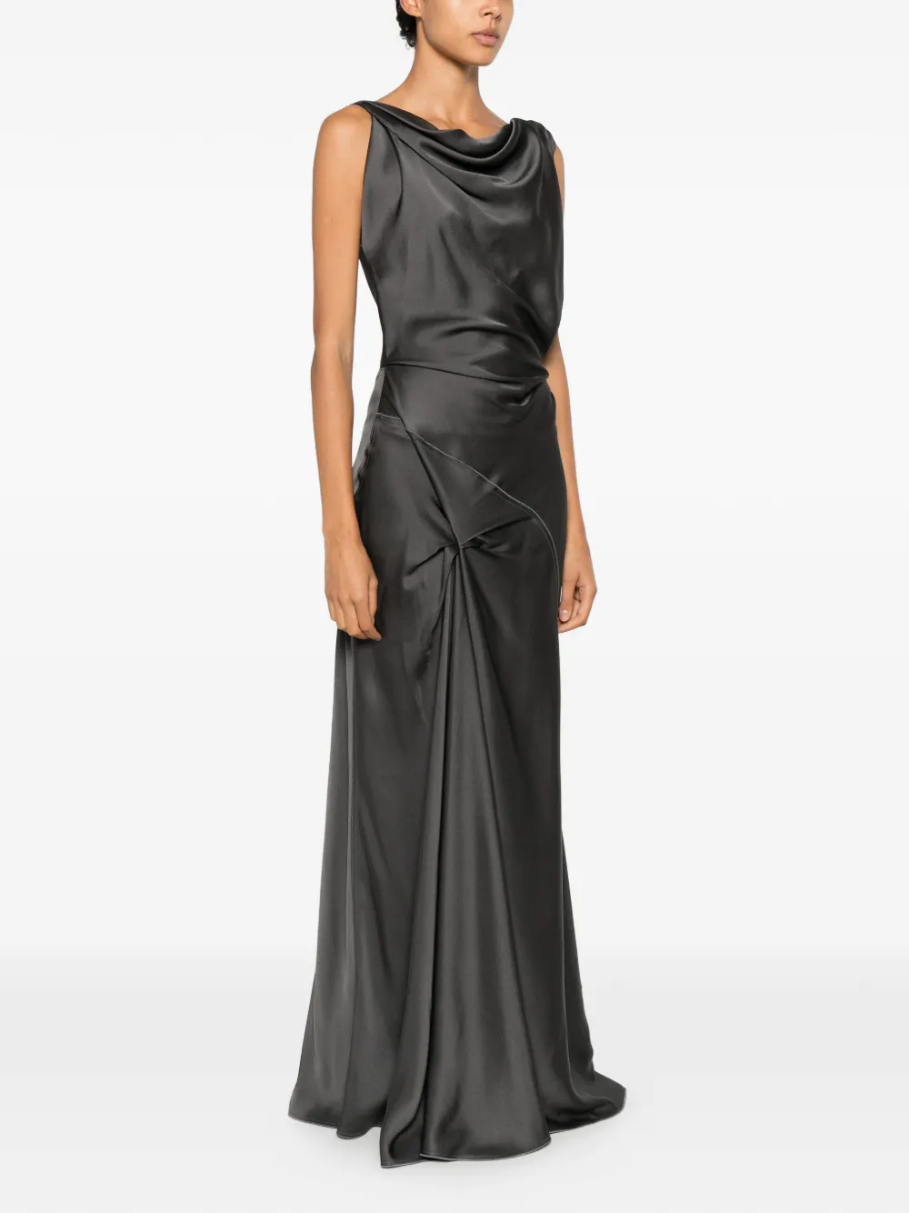 Victoria Beckham Posy maxi-jurk met lage hals Grijs