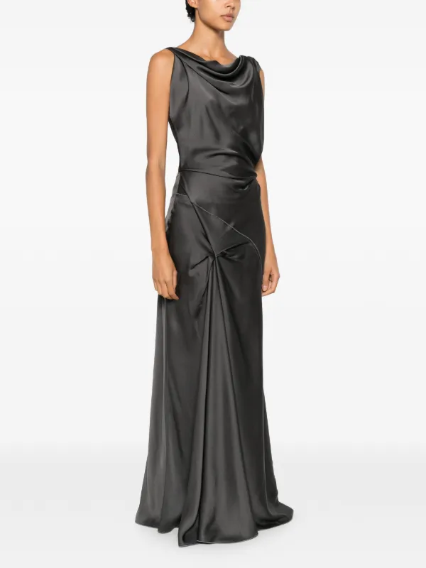 victoria beckham dress grey Posy Gown In | Grey Aqua Green Maxi Dress