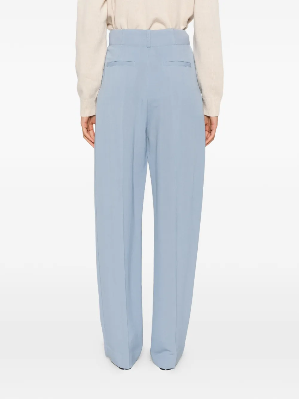 Victoria Beckham Straight broek met plooien Blauw