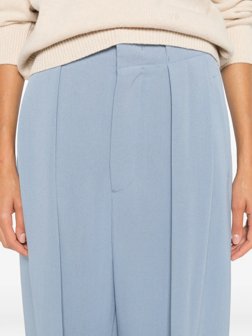 Victoria Beckham Straight broek met plooien Blauw