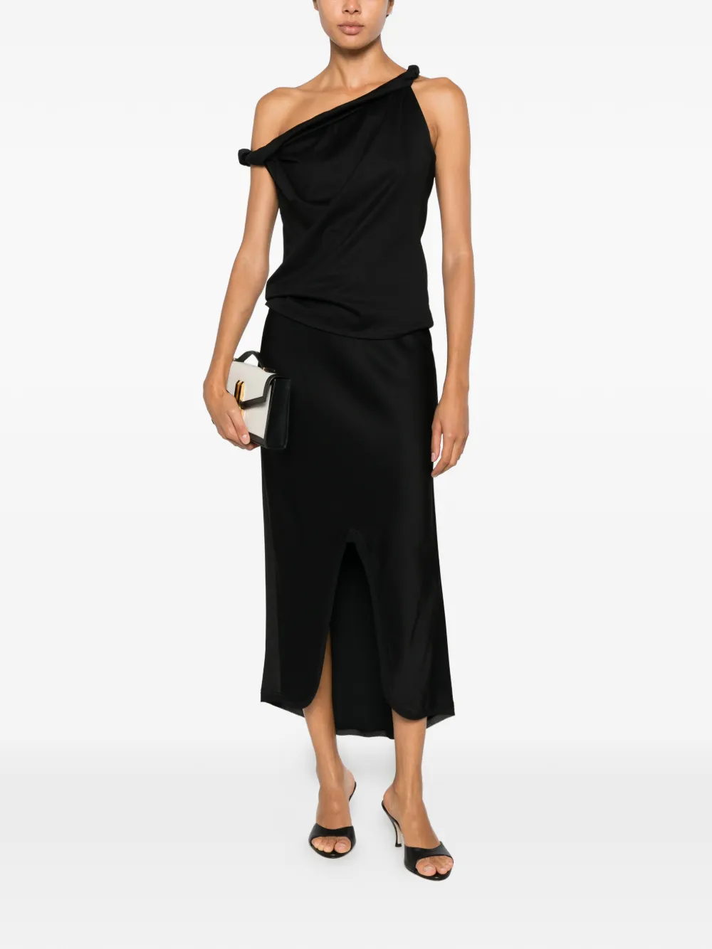 Victoria Beckham Midi-rok met split Beige