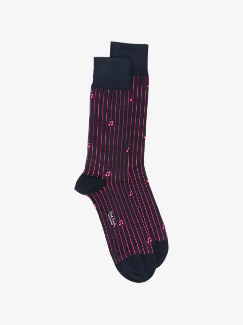 Paul Smith musical-note pinstripe socks