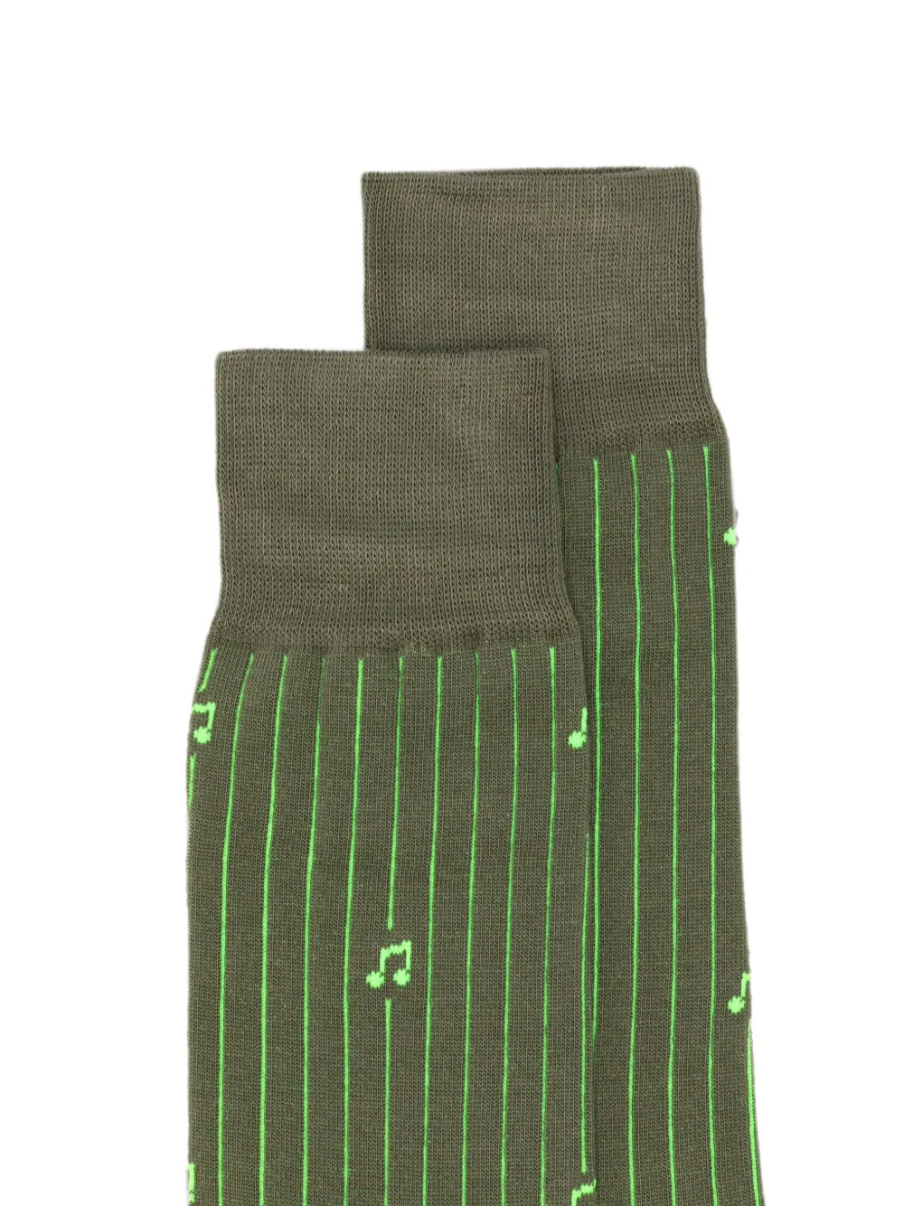 Paul Smith Gestreepte sokken met muzieknootprint Groen